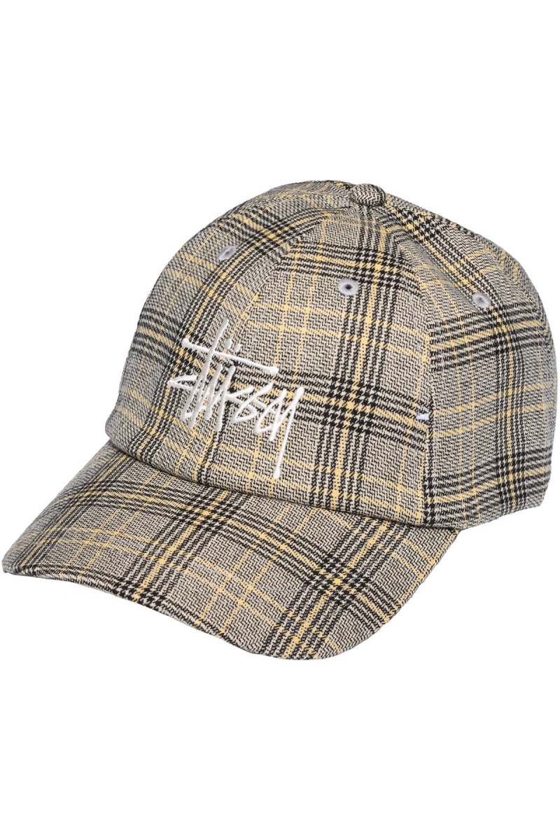 White Men\'s Stussy Graffiti Check Low Pro Hats | CA0000441