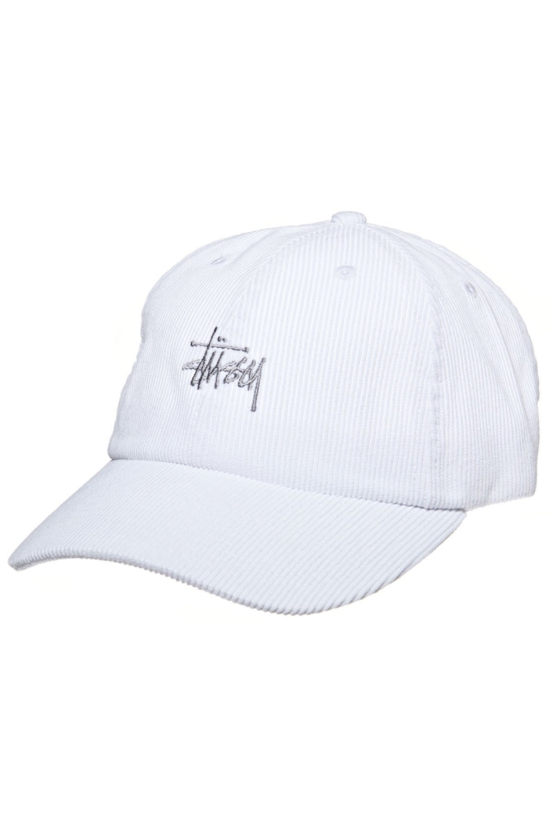 White Men\'s Stussy Graffiti Cord Low Pro Hats | CA0000448