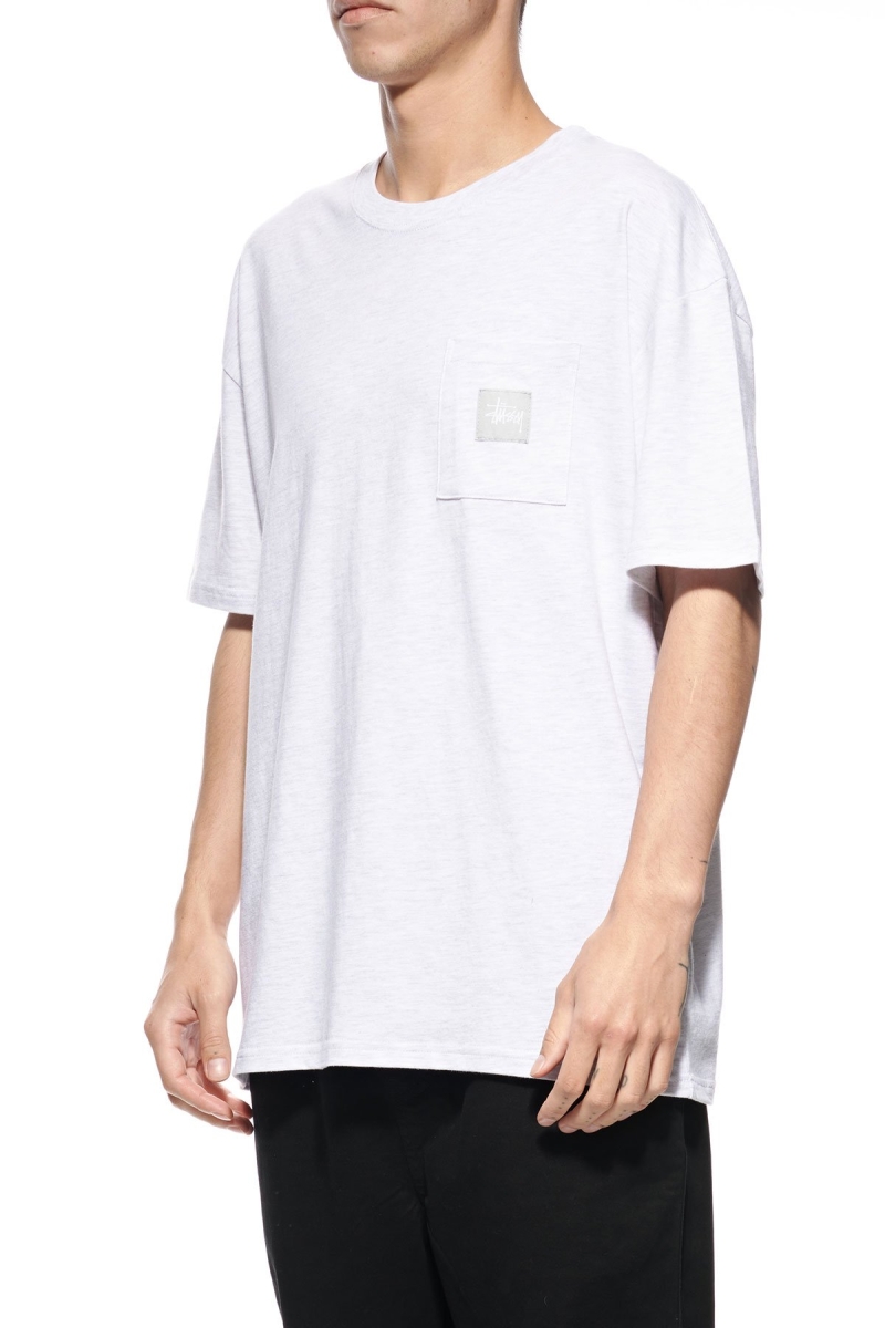 White Men's Stussy Graffiti Label SS T Shirts | CA0000180