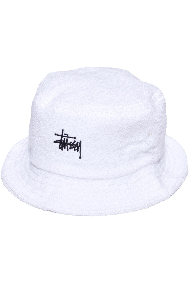 White Men\'s Stussy Graffiti Terry Bucket Hats | CA0000461