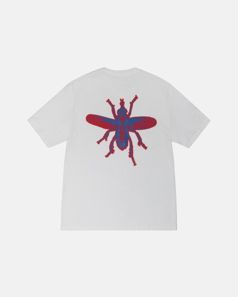 White Men\'s Stussy Housefly T Shirts | CA0000219