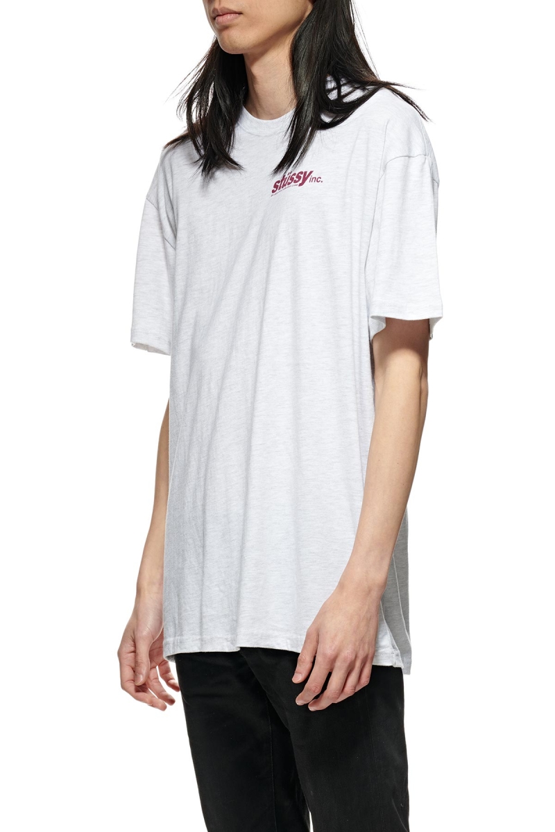 White Men's Stussy Italic SS T Shirts | CA0000229