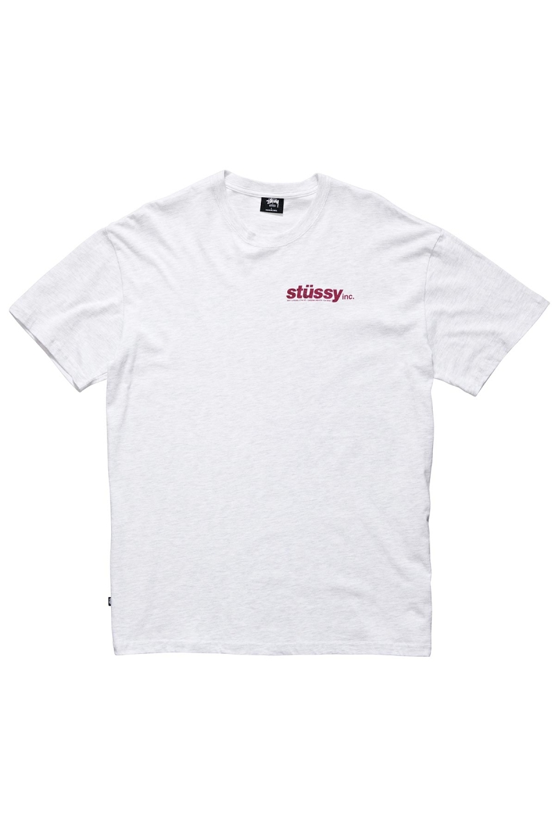 White Men\'s Stussy Italic SS T Shirts | CA0000229