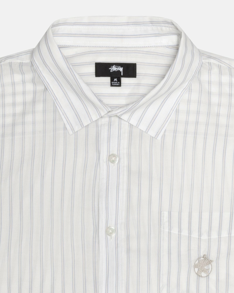 White Men's Stussy Lightweight Classic Shirts | CA0000318