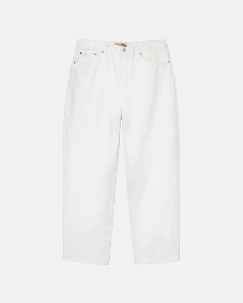 White Men\'s Stussy Over Dyed Big Ol Jeans | CA0000521