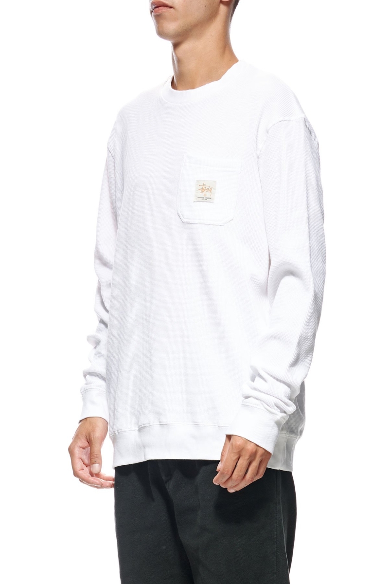 White Men's Stussy Pocket Sweatshirts | CA0000951