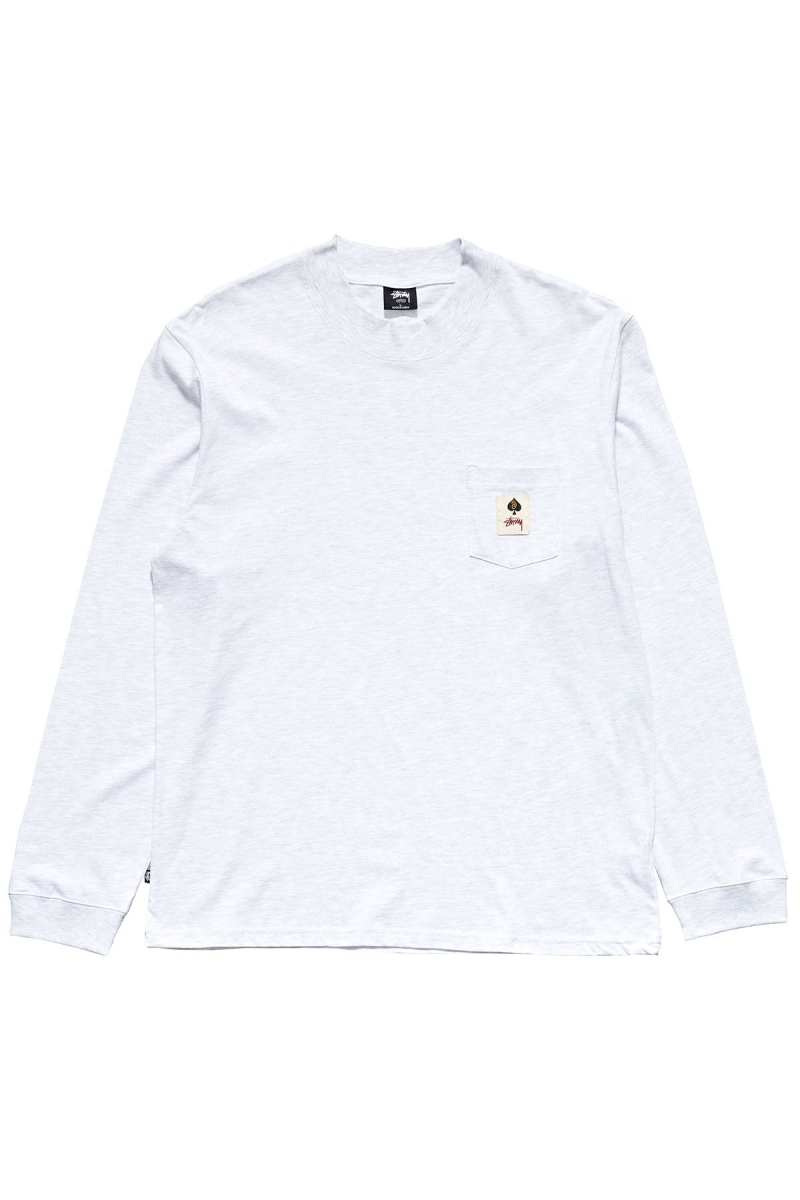 White Men\'s Stussy Pocket Sweatshirts | CA0000951