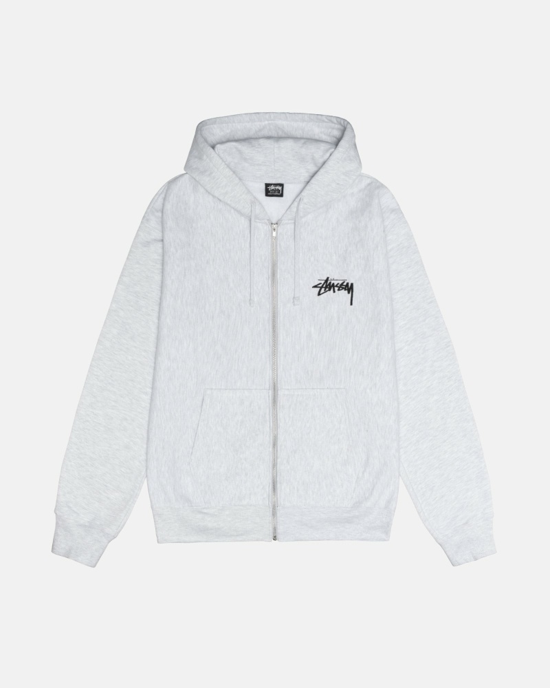 White Men's Stussy Shattered Zip Hoodies | CA0000063