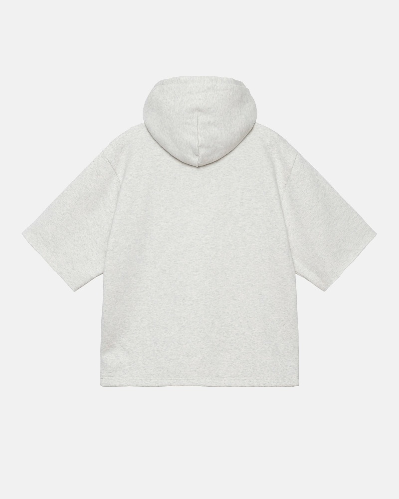 White Men's Stussy Ss Boxy Cropped Hoodies | CA0000072