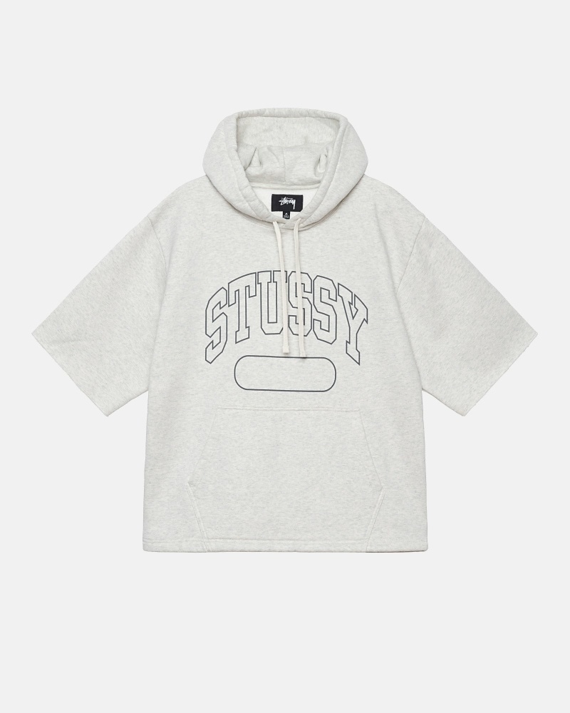 White Men\'s Stussy Ss Boxy Cropped Hoodies | CA0000072