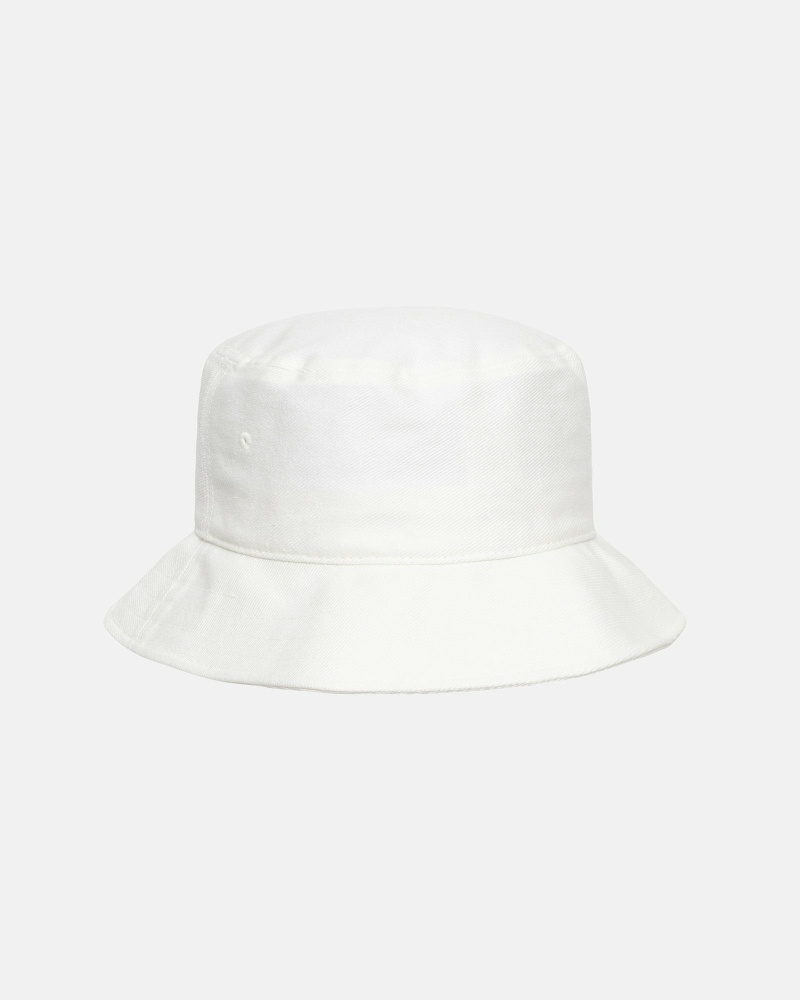 White Men's Stussy Ss Link Deep Bucket Hats | CA0000475