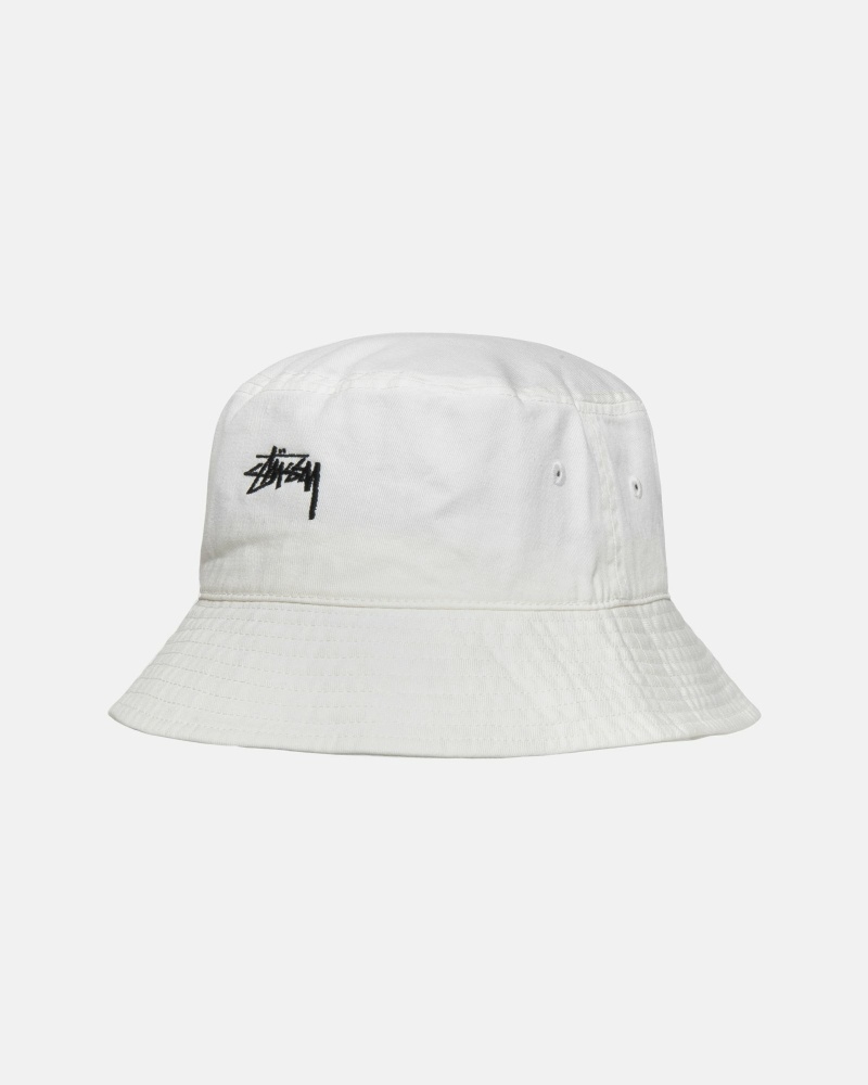 White Men's Stussy Stock Bucket Hats | CA0000481