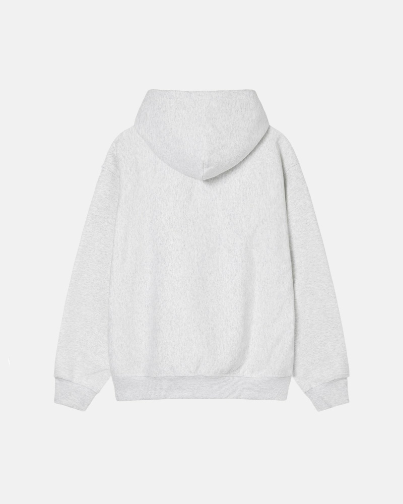 White Men's Stussy Stock Logo Applique Hoodies | CA0000079