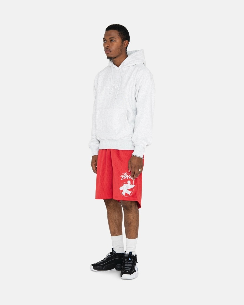 White Men's Stussy Stock Logo Applique Hoodies | CA0000079