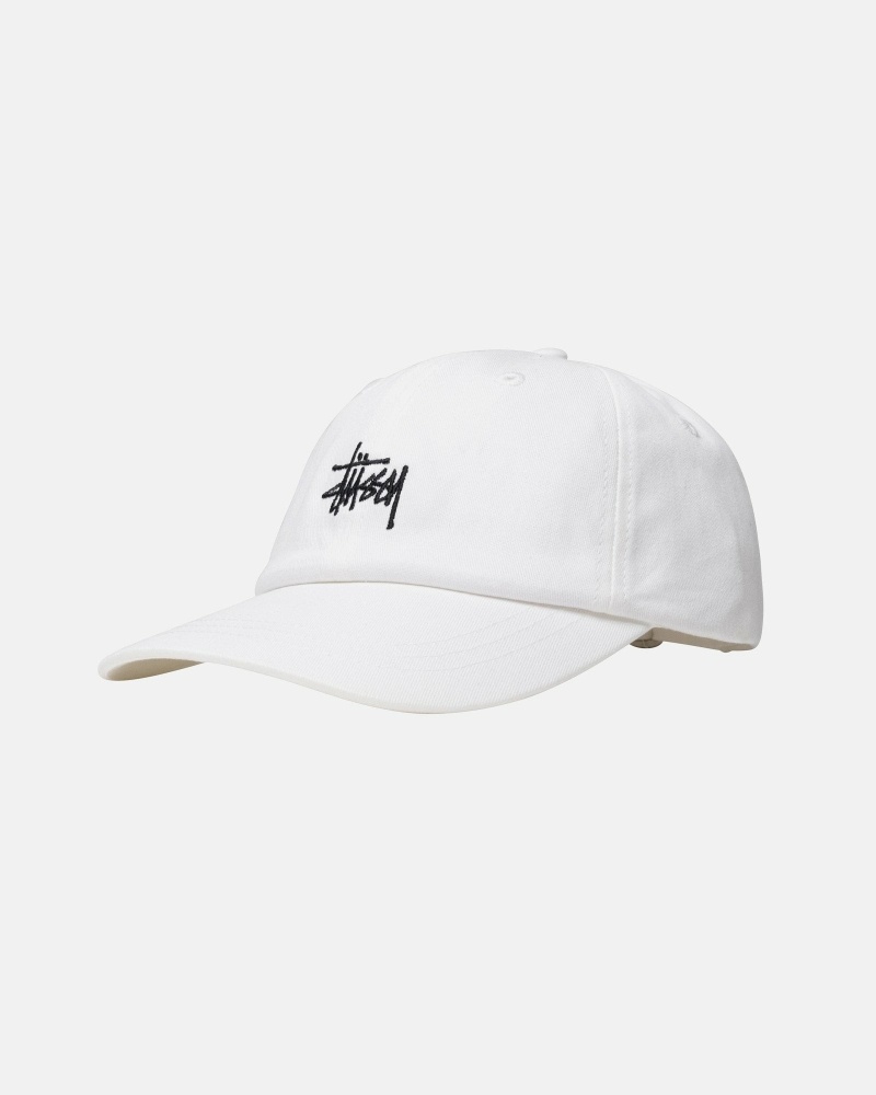 White Men's Stussy Stock Low Pro Caps | CA0000492