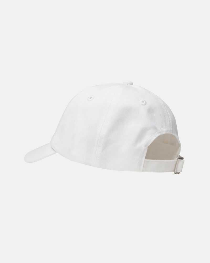 White Men's Stussy Stock Low Pro Caps | CA0000492