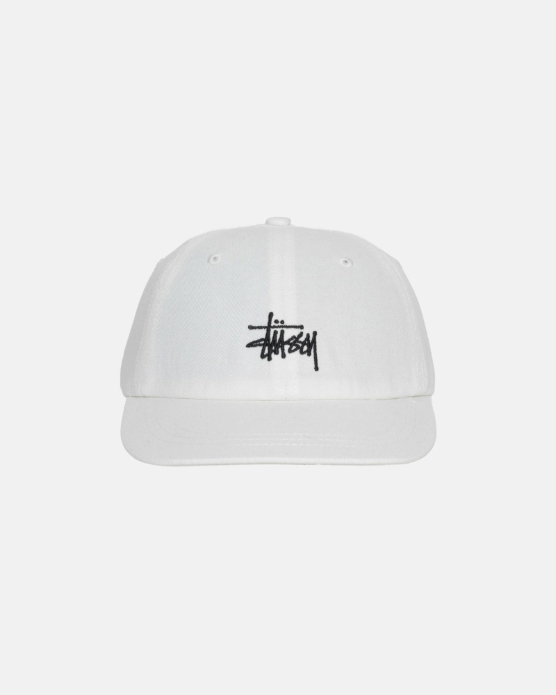 White Men\'s Stussy Stock Low Pro Caps | CA0000492