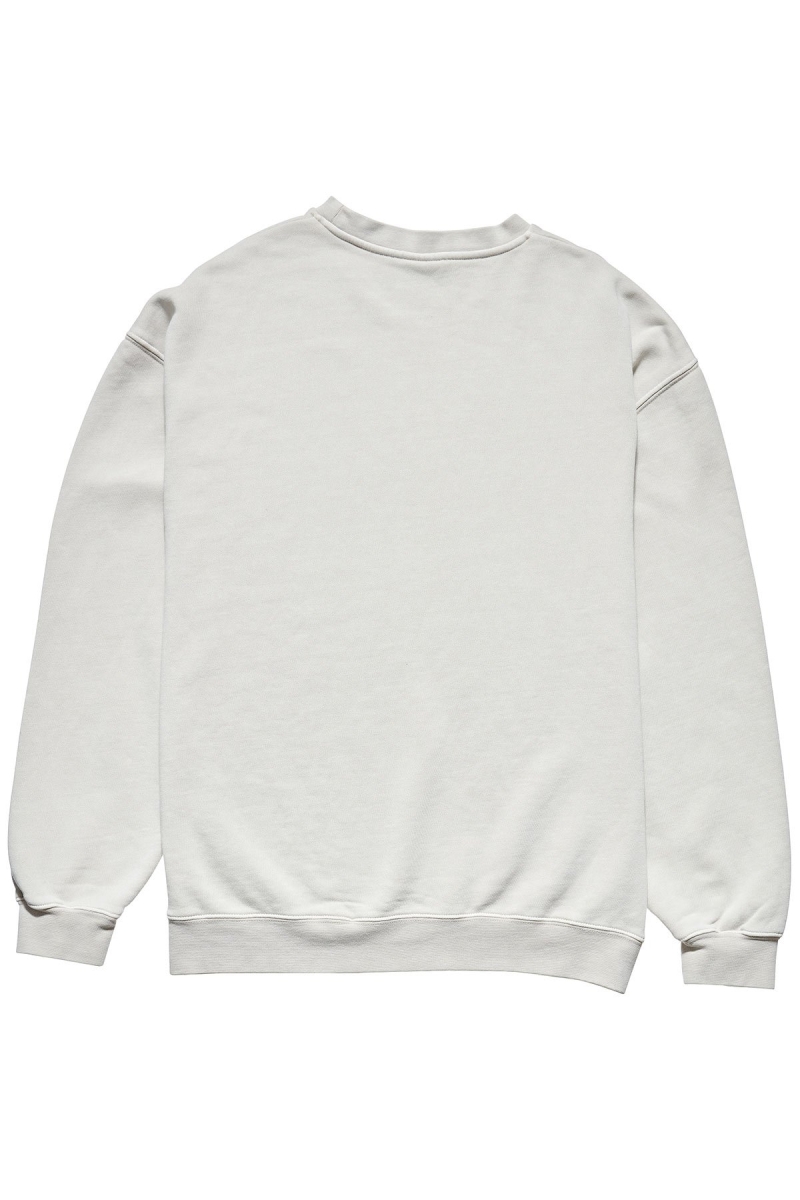 White Men's Stussy Stock Shadow Crew Sweaters | CA0000855