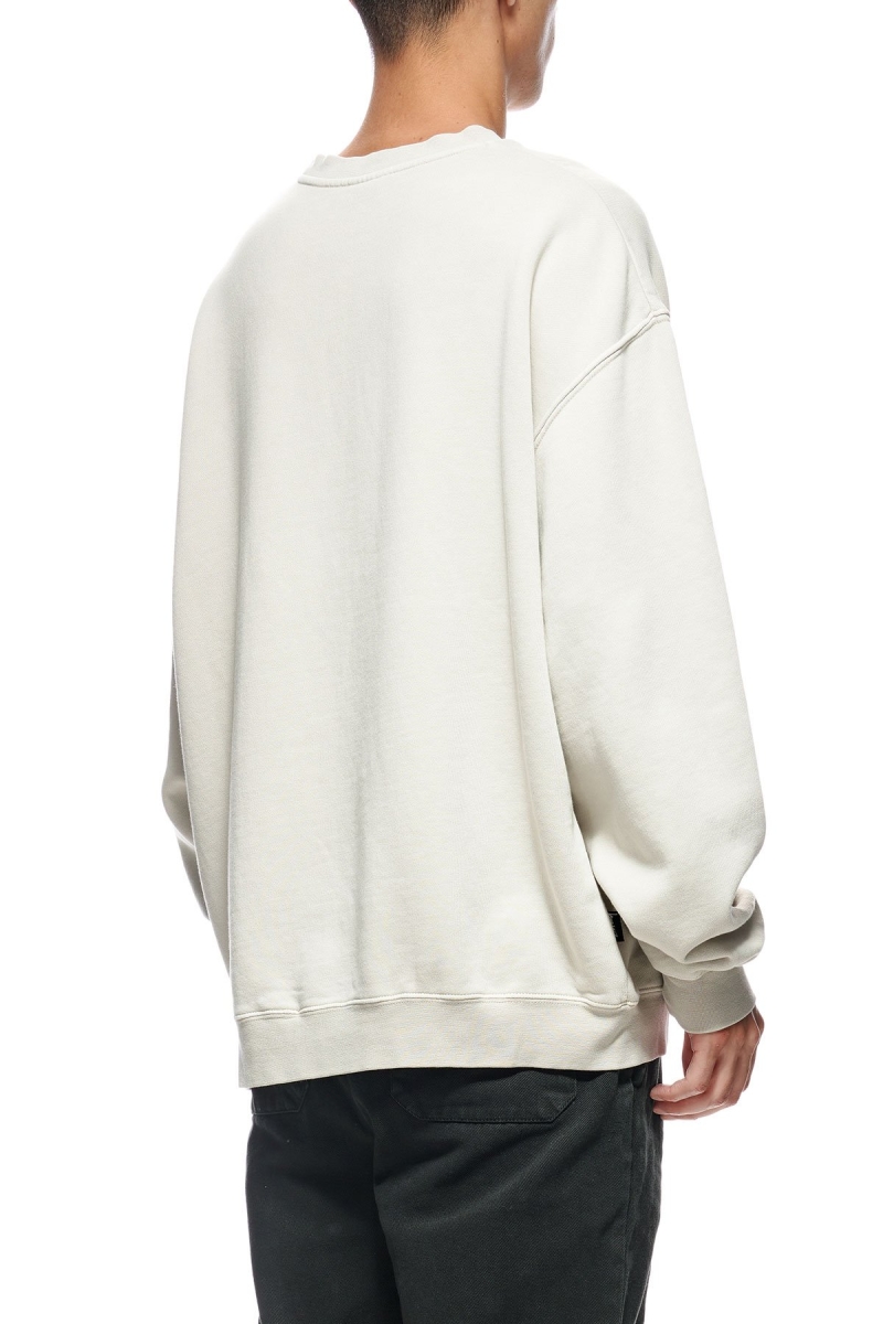 White Men's Stussy Stock Shadow Crew Sweaters | CA0000855