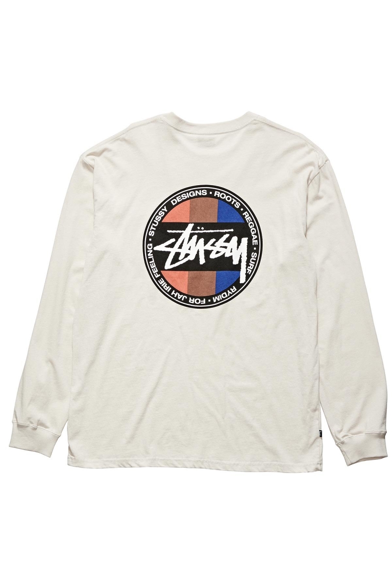 White Men\'s Stussy Surf Dot Pocket Tee Sweatshirts | CA0000958