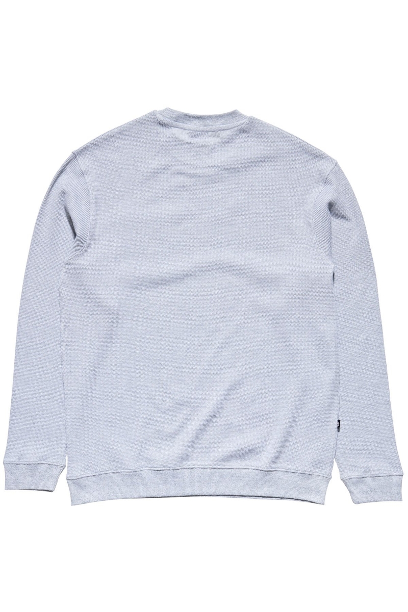 White Men's Stussy Workwear Waffle Crew Sweaters | CA0000862