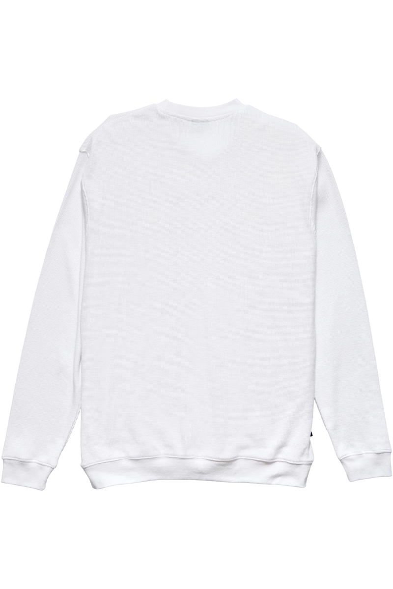 White Men's Stussy Workwear Waffle Crew Sweaters | CA0000866