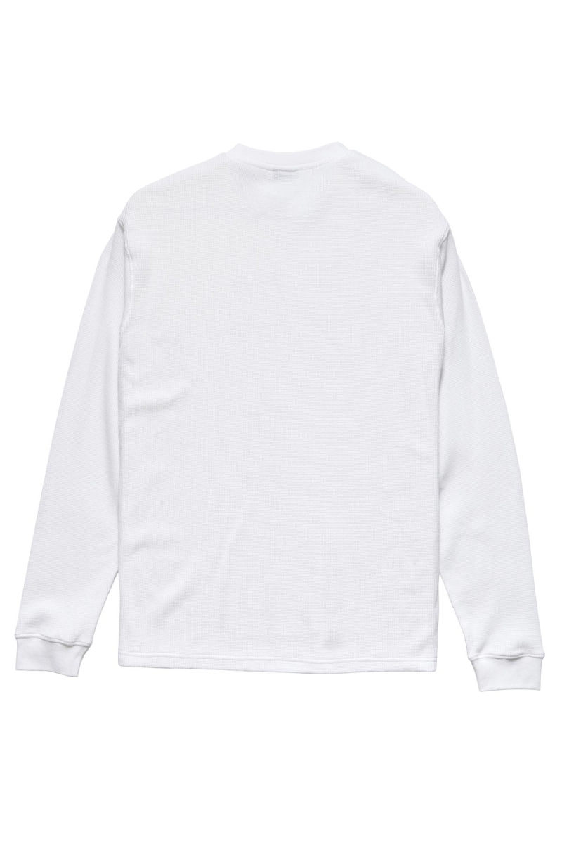 White Men's Stussy Workwear Waffle Sweatshirts | CA0000961