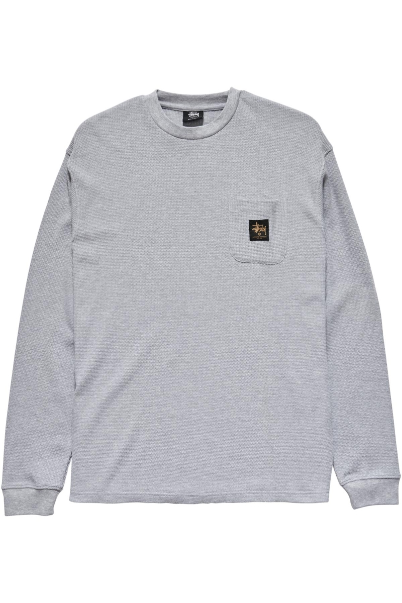 White Men\'s Stussy Workwear Waffle Sweatshirts | CA0000963