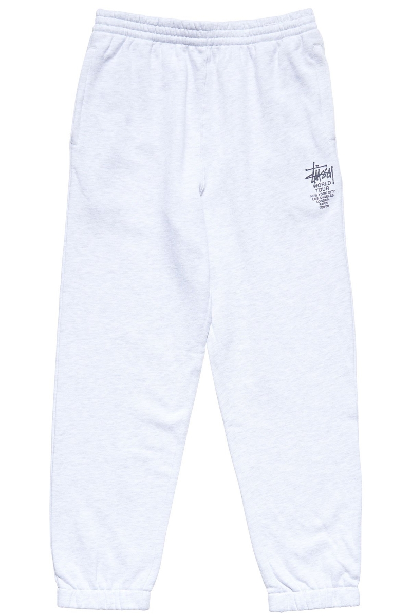 White Men\'s Stussy World Tour Track Pants | CA0001014