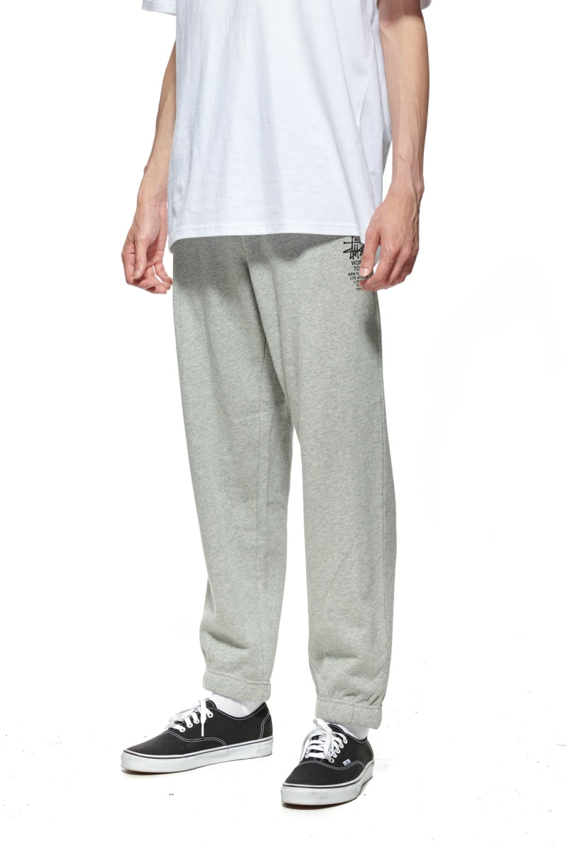 White Men's Stussy World Tour Track Pants | CA0001015