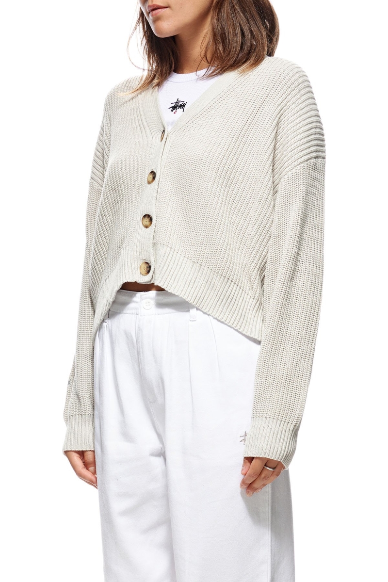 White Women's Stussy Benton Oversize Cardy Sweaters | CA0000815