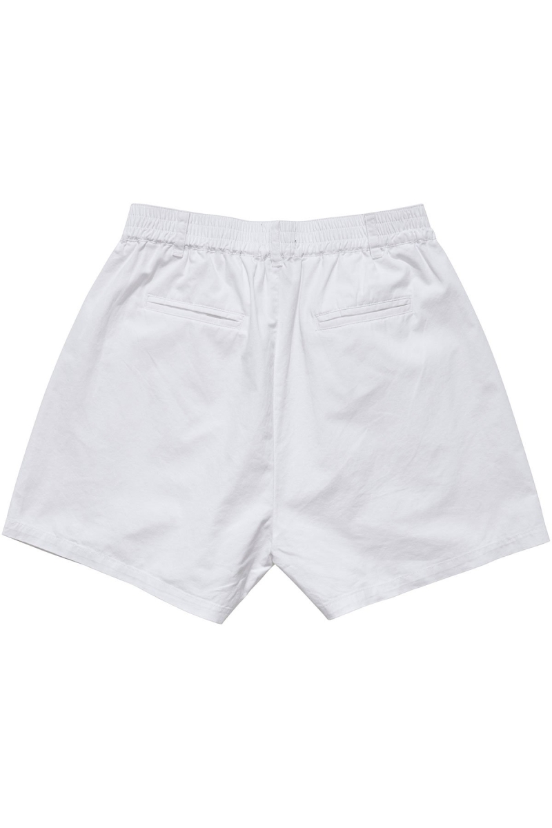 White Women's Stussy Brentwood Pleated Shorts | CA0000630