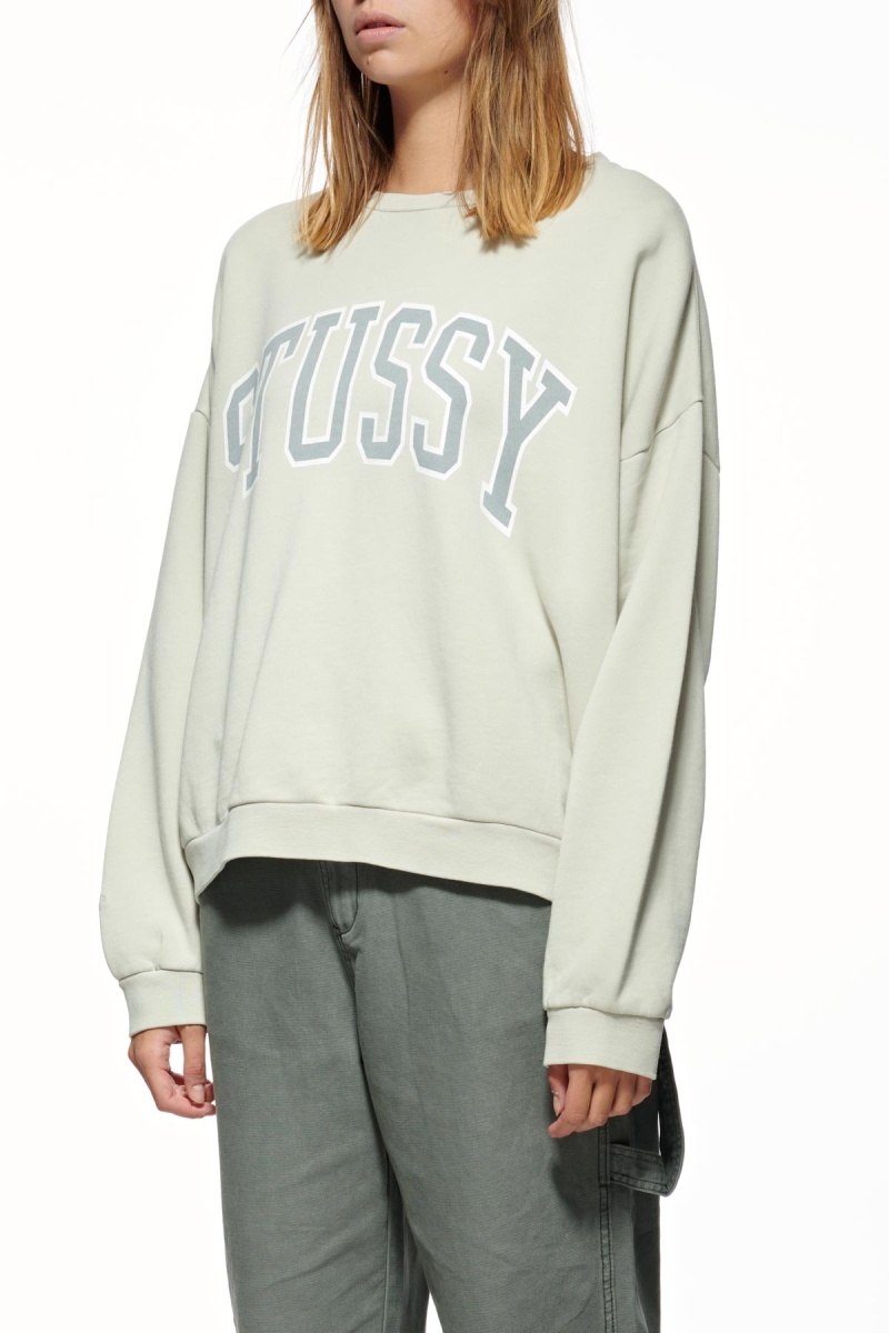 White Women's Stussy Campus OS Crew Sweaters | CA0000823