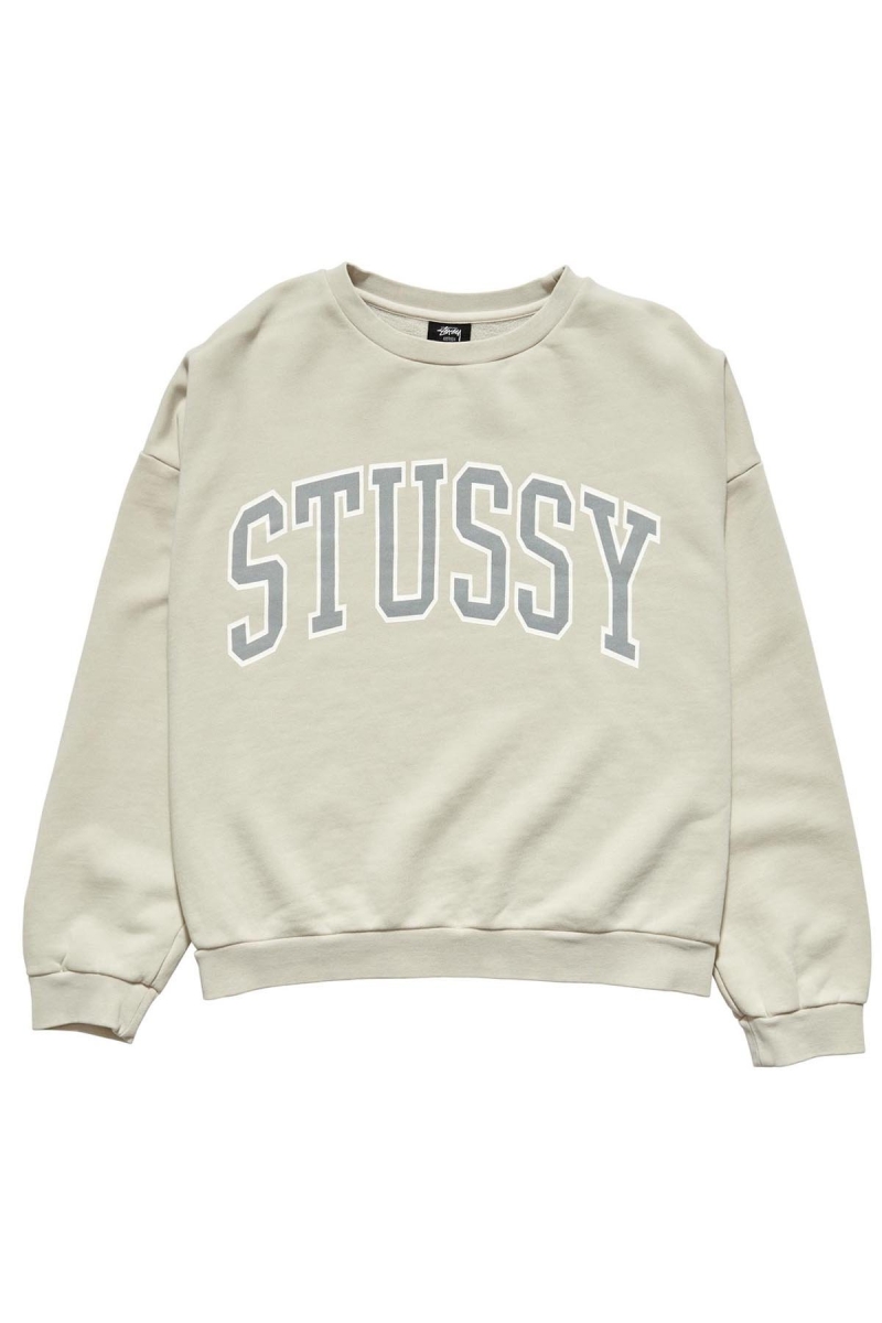 White Women\'s Stussy Campus OS Crew Sweaters | CA0000823