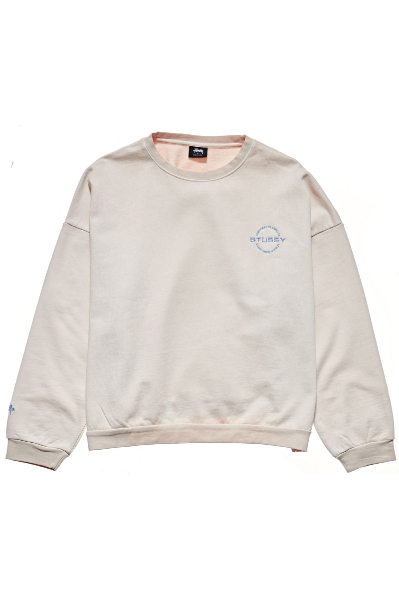 White Women\'s Stussy City Circle OS Crew Sportswear | CA0000753