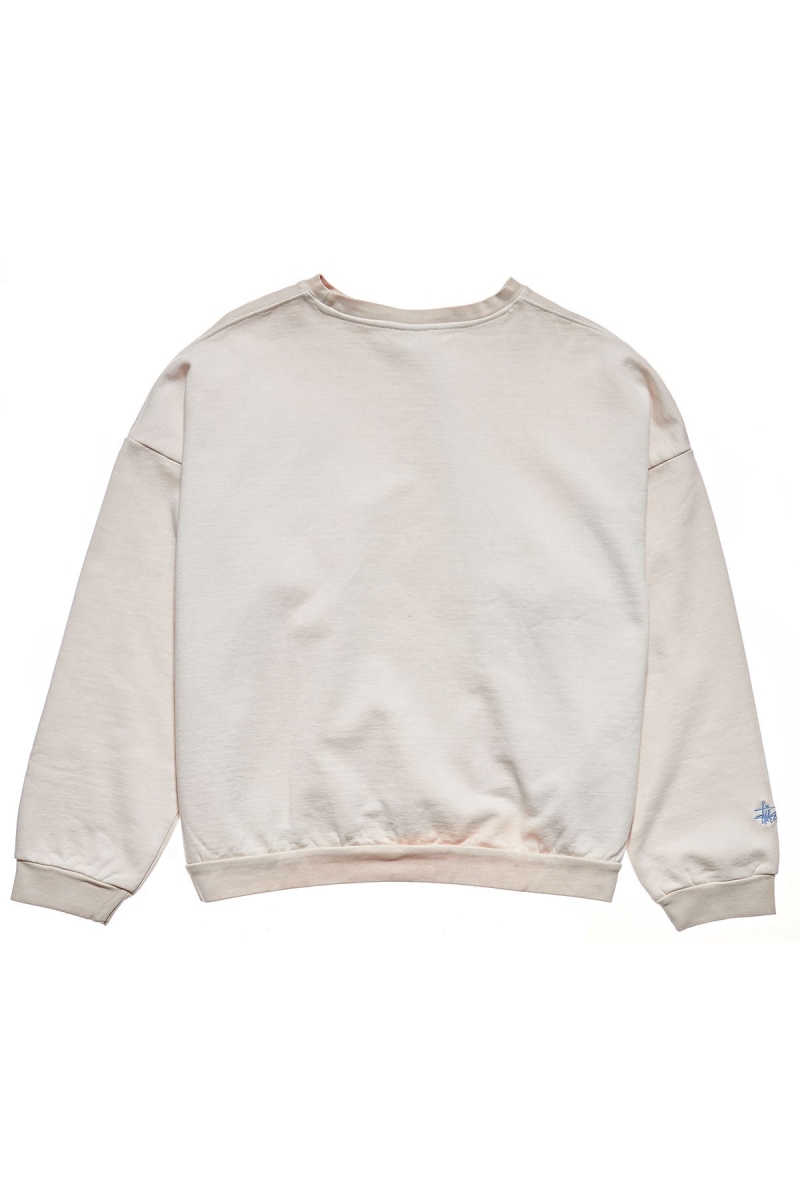 White Women's Stussy City Circle OS Crew Sweaters | CA0000825