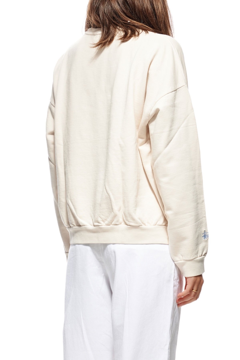 White Women's Stussy City Circle OS Crew Sweaters | CA0000825