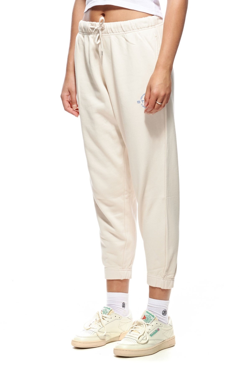 White Women's Stussy City Circle Track Pants | CA0000977