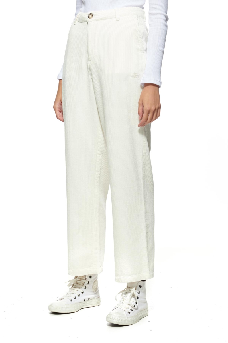 White Women's Stussy Claudette Cord Pants | CA0000553