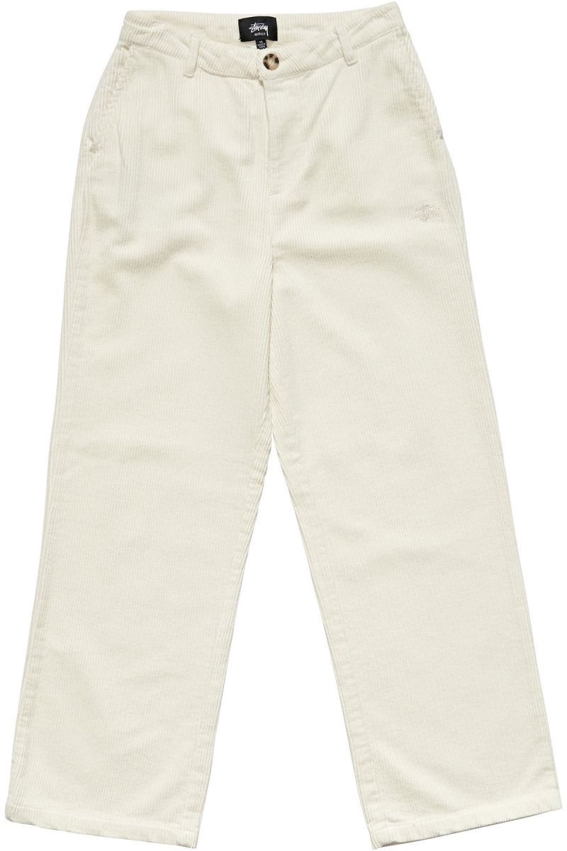 White Women\'s Stussy Claudette Cord Pants | CA0000553