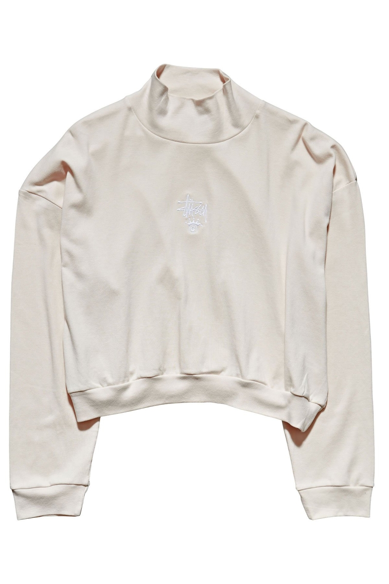 White Women\'s Stussy Ellen Rib Turtleneck Sweatshirts | CA0000918