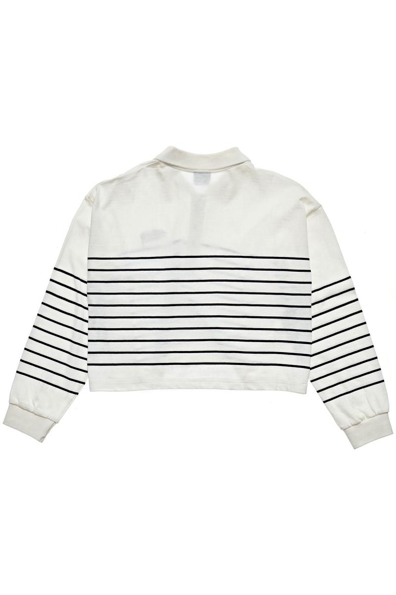 White Women's Stussy Emerson Stripe Rugby Shirts | CA0000306