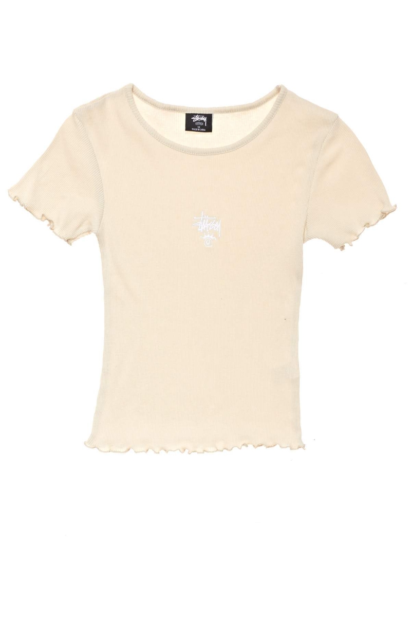 White Women\'s Stussy Fairmont Fluted T Shirts | CA0000167