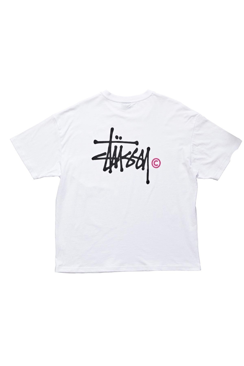 White Women's Stussy Graffiti Pigment Relaxed T Shirts | CA0000181