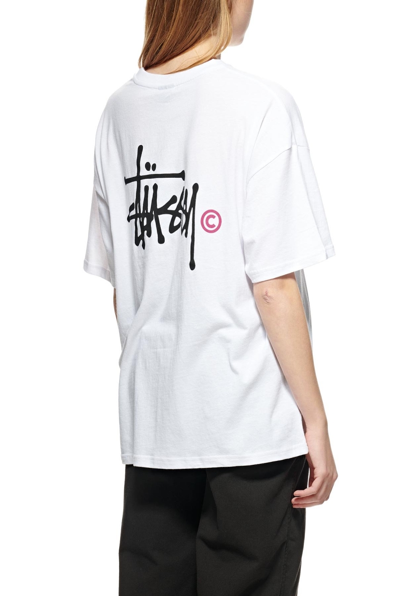 White Women's Stussy Graffiti Pigment Relaxed T Shirts | CA0000181