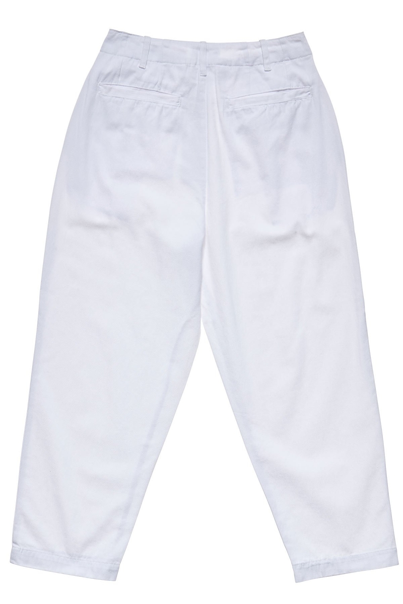 White Women's Stussy Harlan Cropped Pleat Pants | CA0000558