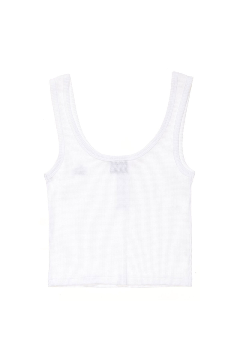 White Women's Stussy Hunt Waffle Singlets | CA0000719