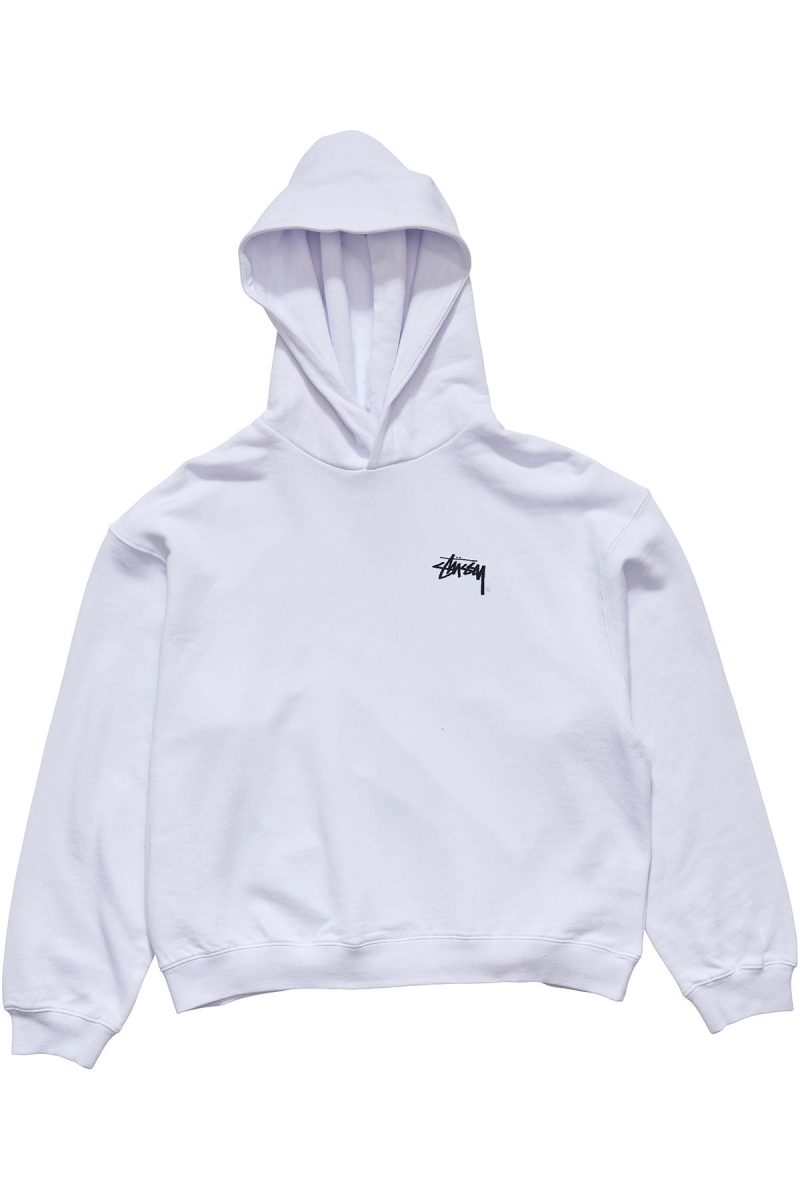 White Women\'s Stussy Player Fleece Hood Sportswear | CA0000780