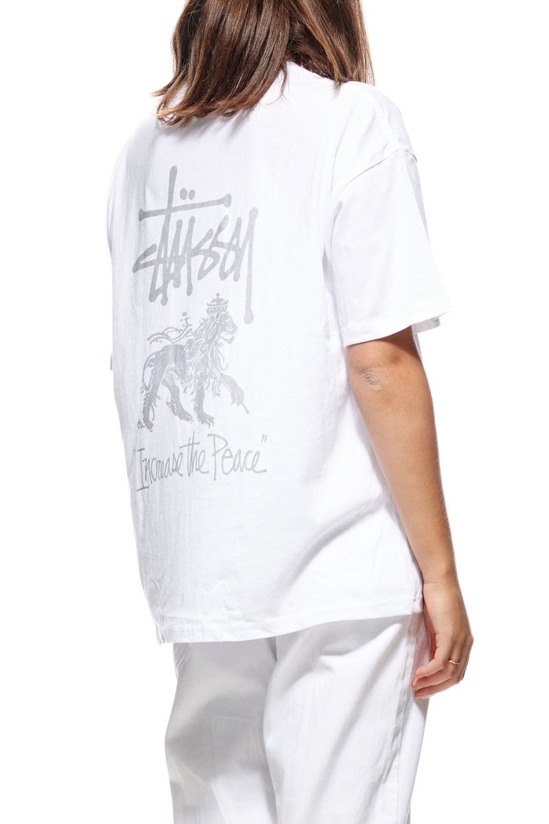 White Women's Stussy Regal Relaxed T Shirts | CA0000257