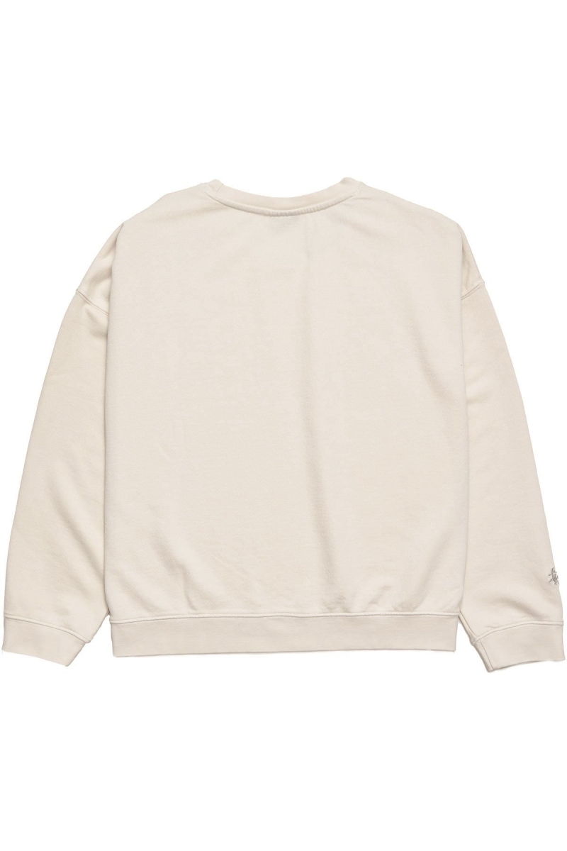 White Women's Stussy Scholarship BF Crew Sweaters | CA0000850